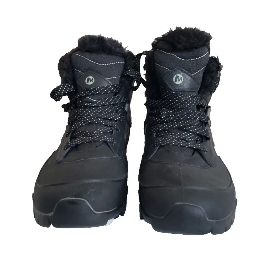 Merrell Aurora 6 Ice Waterproof Winter Boots Women's SZ 10 Black Faux Fur Lined